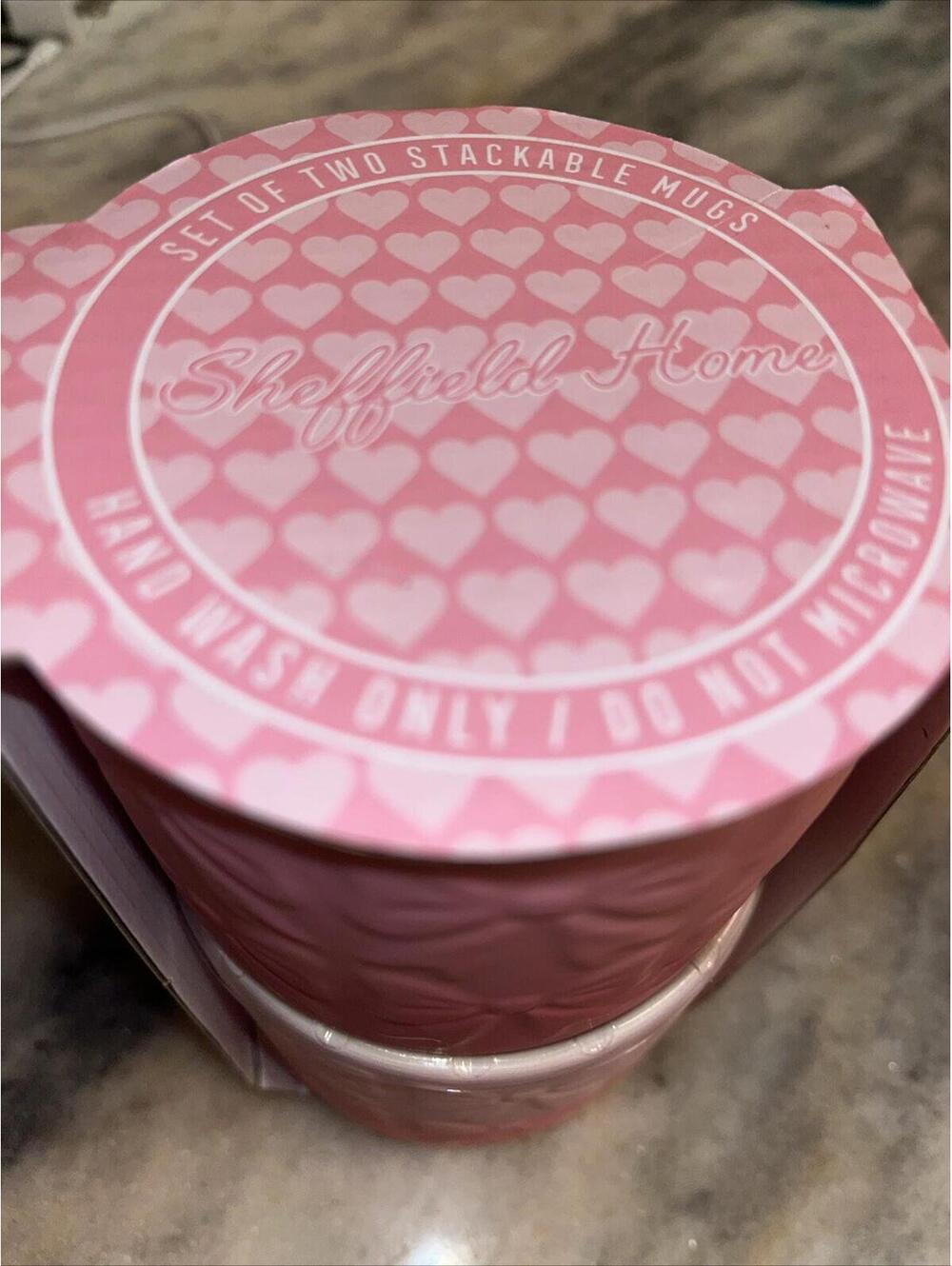 Pink Bow Mugs set of 2 Ceramic Mugs - Picture 4 of 7